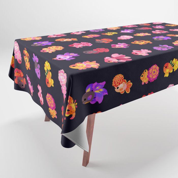 Flower goldfish - dark Tablecloth Gallery Image 1