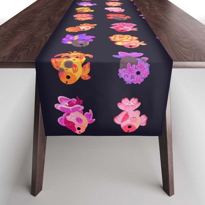 Flower goldfish - dark Table Runner Gallery Image 1