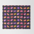 Flower goldfish - dark Throw Blanket Gallery Image 2