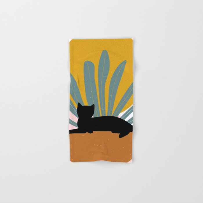 The Cat and The Sun III Towels Gallery Image 1
