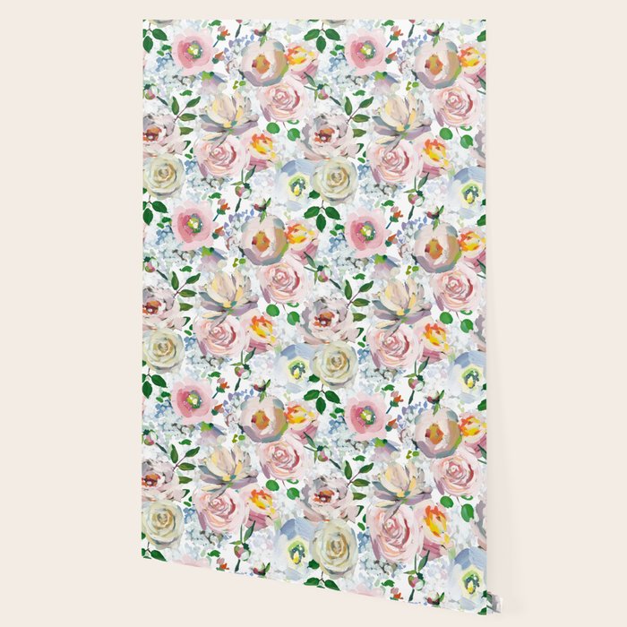 Hand Drawn Vintage Spring Claude Monet Botanical Flower Garden Wallpaper Gallery Image 2