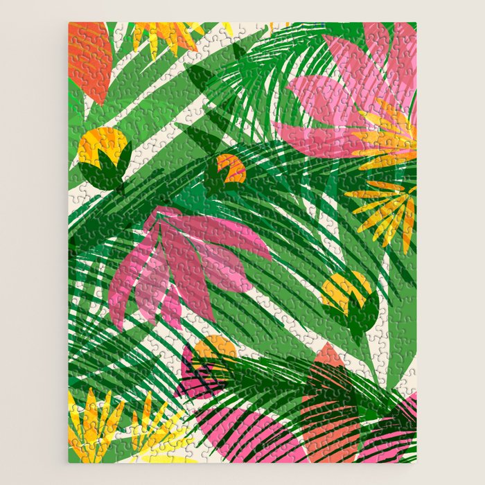 Modern Breezy Hawaiian Print  Jigsaw Puzzle