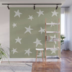 Stars Sage Green Wall Mural Gallery Image 1