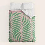 Two Ferns: Azalea & Ocean Green Duvet Cover Gallery Image 6