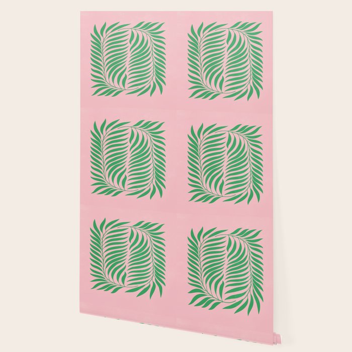 Two Ferns: Azalea & Ocean Green Wallpaper Gallery Image 2