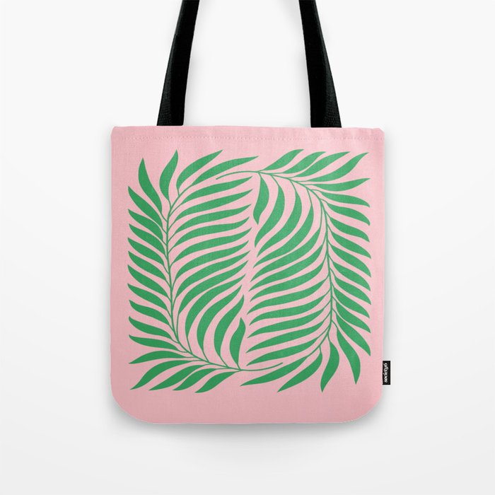Two Ferns: Azalea & Ocean Green Tote Bag Gallery Image 1