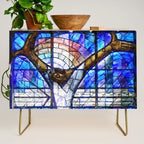 African American Portrait Painting of the Wales window at the 16th Street Baptist by Jeanpaul Ferro Credenza Gallery Image 1