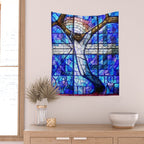 African American Portrait Painting of the Wales window at the 16th Street Baptist by Jeanpaul Ferro Wall Tapestry Gallery Image 2