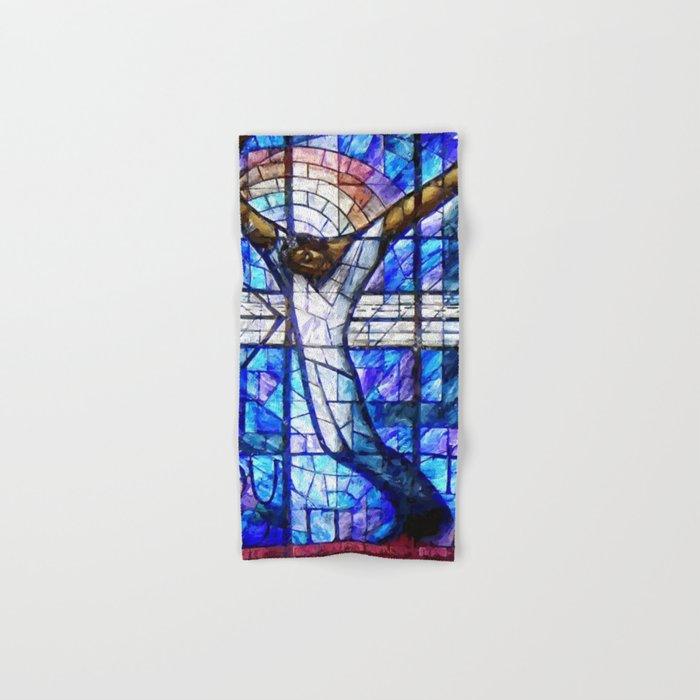 African American Portrait Painting of the Wales window at the 16th Street Baptist by Jeanpaul Ferro Bath Towel Gallery Image 1