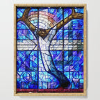 African American Portrait Painting of the Wales window at the 16th Street Baptist by Jeanpaul Ferro Serving Tray Gallery Image 1