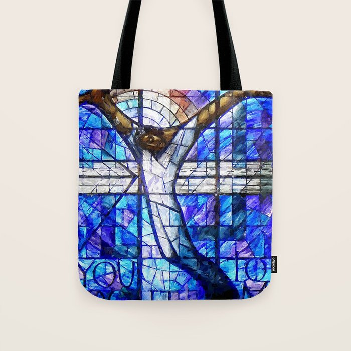 African American Portrait Painting of the Wales window at the 16th Street Baptist by Jeanpaul Ferro Tote Bag Gallery Image 1