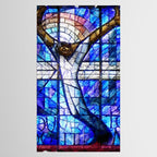 African American Portrait Painting of the Wales window at the 16th Street Baptist by Jeanpaul Ferro Tablecloth Gallery Image 2