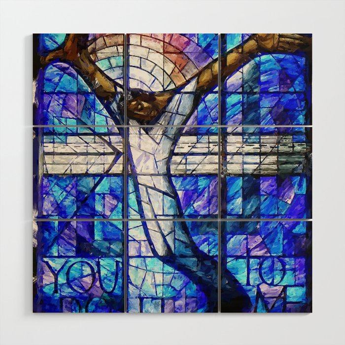 African American Portrait Painting of the Wales window at the 16th Street Baptist by Jeanpaul Ferro Wood Wall Art Gallery Image 1