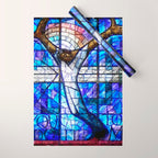African American Portrait Painting of the Wales window at the 16th Street Baptist by Jeanpaul Ferro Wrapping Paper Gallery Image 1