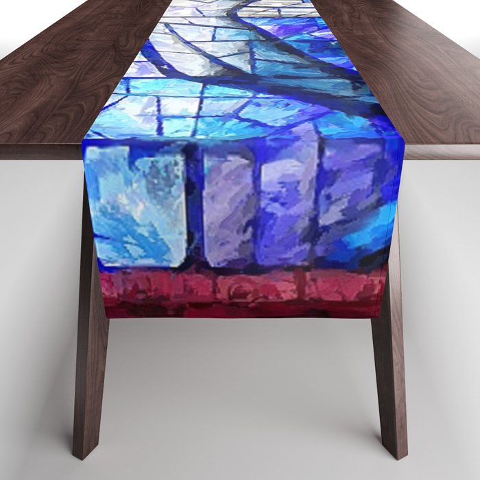 African American Portrait Painting of the Wales window at the 16th Street Baptist by Jeanpaul Ferro Table Runner Gallery Image 1