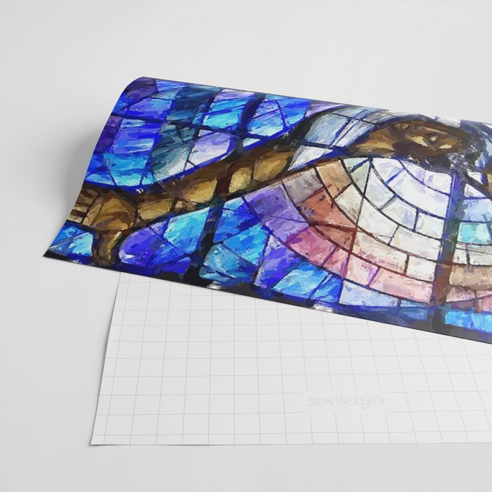 African American Portrait Painting of the Wales window at the 16th Street Baptist by Jeanpaul Ferro Wrapping Paper Gallery Image 2