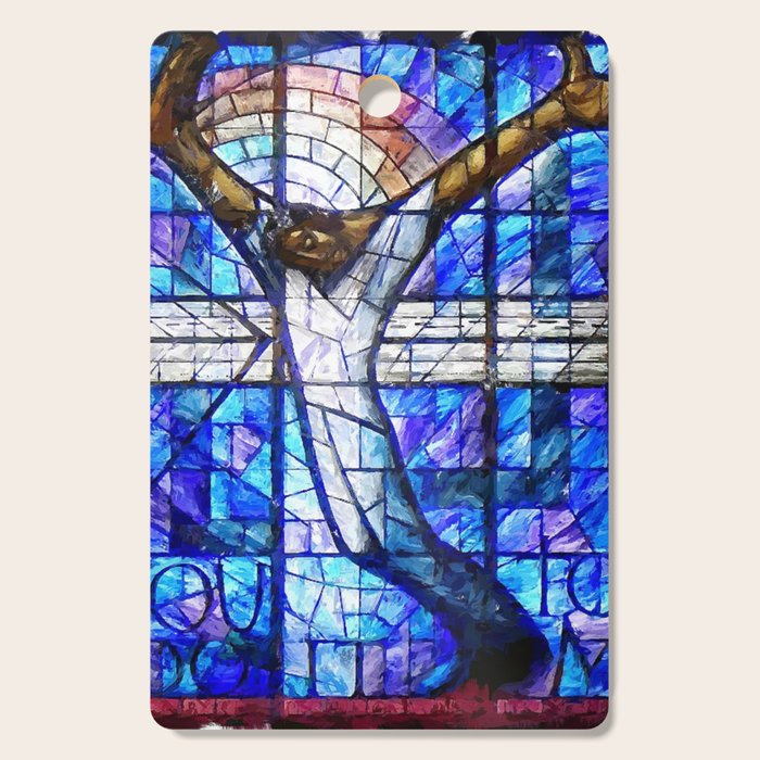 African American Portrait Painting of the Wales window at the 16th Street Baptist by Jeanpaul Ferro Cutting Board Gallery Image 1