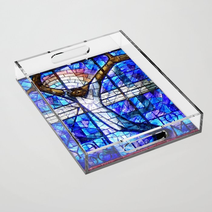 African American Portrait Painting of the Wales window at the 16th Street Baptist by Jeanpaul Ferro Acrylic Tray Gallery Image 1