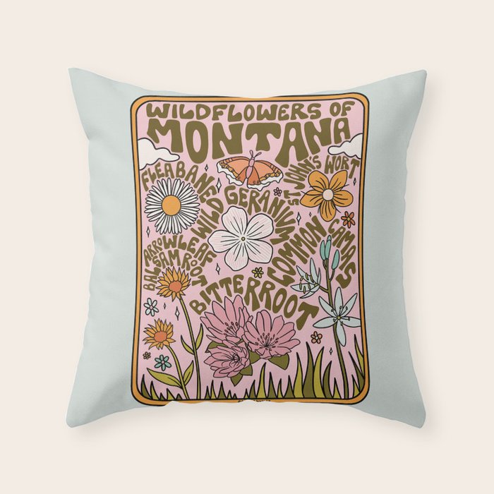 Montana Wildflowers Throw Pillow Gallery Image 6