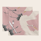 Pink Japanese Cranes Pattern Placemat Gallery Image 1
