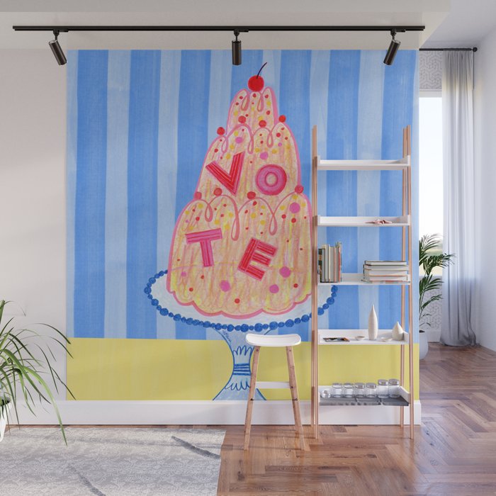 Mold the Future & Vote in Blueberry Blue Wall Mural Gallery Image 1