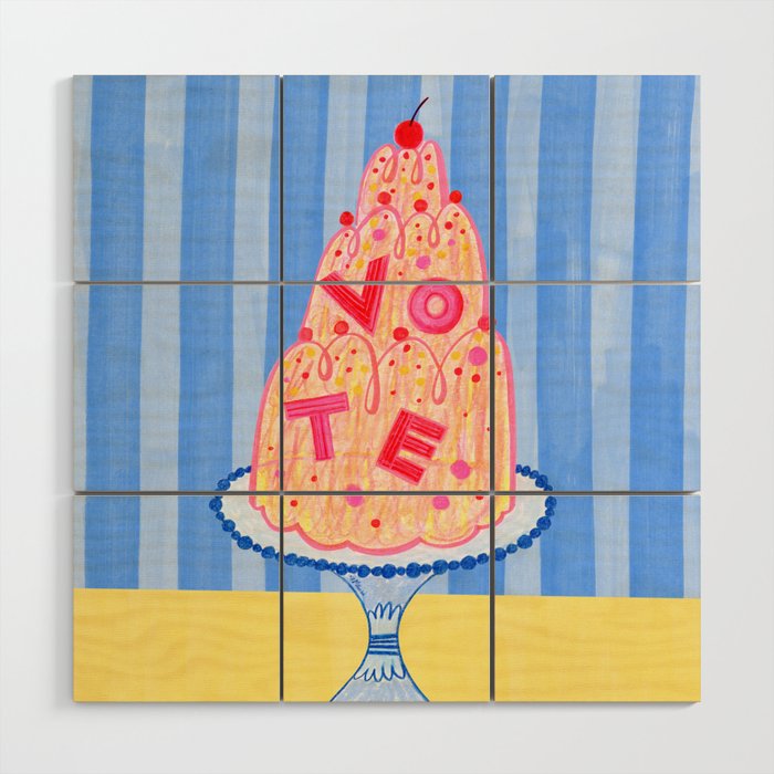 Mold the Future & Vote in Blueberry Blue Wood Wall Art Gallery Image 1