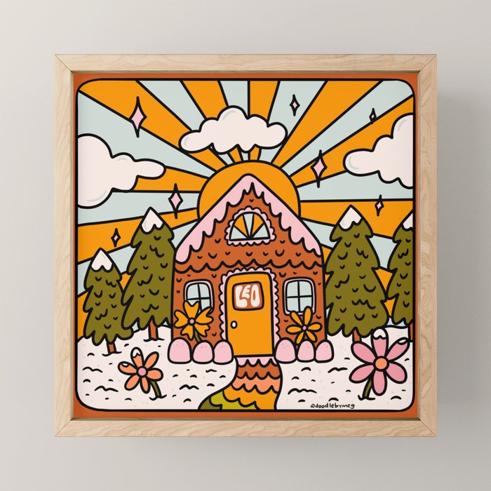 Leo Gingerbread House Mini Art Print Gallery Image 1