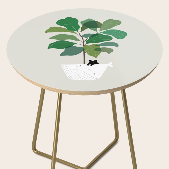 Cat and Plant 73: I got a Whale! Side Table Gallery Image 2