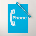 Vintage Pay Phone Booth Old School Retro Telephone Blue Sign Wrapping Paper Gallery Image 1