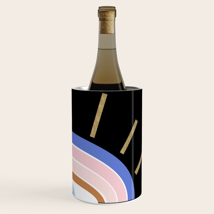 Retro evil eye - black & gold Wine Chiller Gallery Image 3