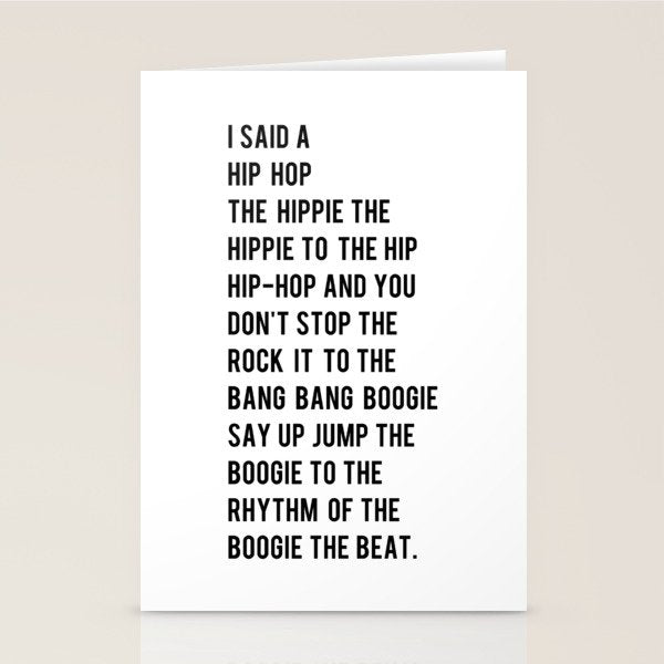 I Said a Hip Hop Hippie to the Hippie Stationery Card Gallery Image 2