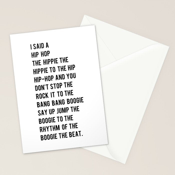 I Said a Hip Hop Hippie to the Hippie Stationery Card Gallery Image 2
