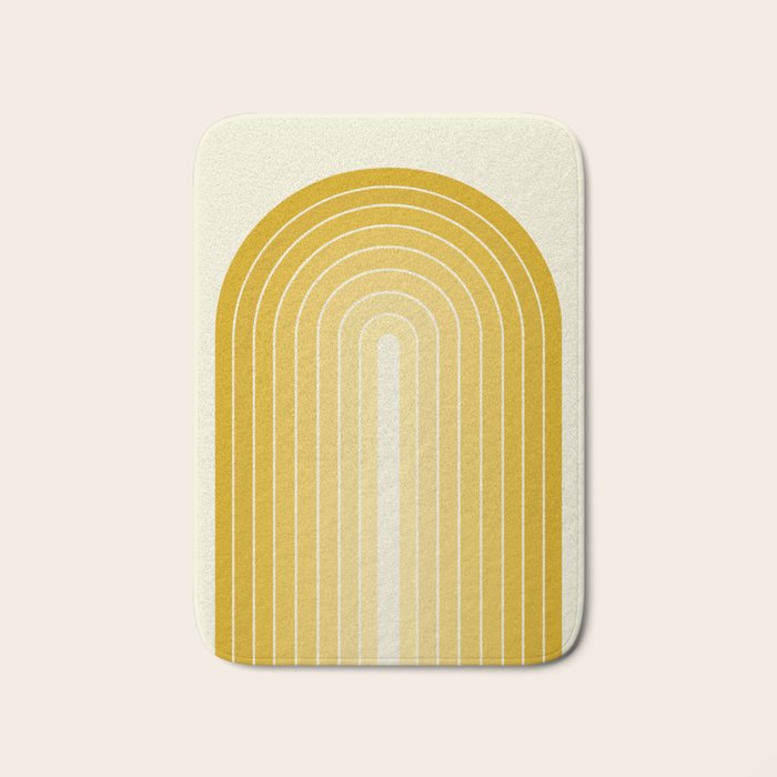 Gradient Arch XXV Gold Sunshine Mid Century Modern Rainbow Bath Mat Gallery Image 1