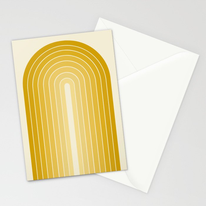 Gradient Arch XXV Gold Sunshine Mid Century Modern Rainbow Stationery Card Gallery Image 2