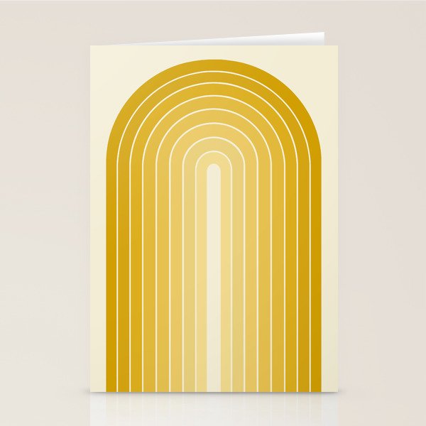 Gradient Arch XXV Gold Sunshine Mid Century Modern Rainbow Stationery Card Gallery Image 2