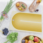 Gradient Arch XXV Gold Sunshine Mid Century Modern Rainbow Cutting Board Gallery Image 2