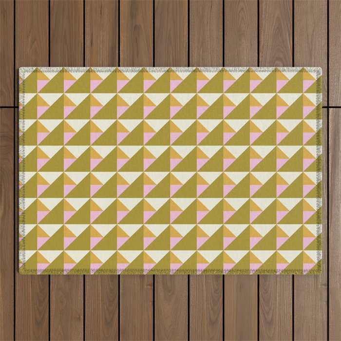 Autumn Triangle Tiles Pattern Outdoor Rug Gallery Image 1