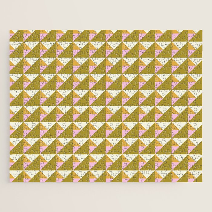 Autumn Triangle Tiles Pattern Jigsaw Puzzle Gallery Image 1