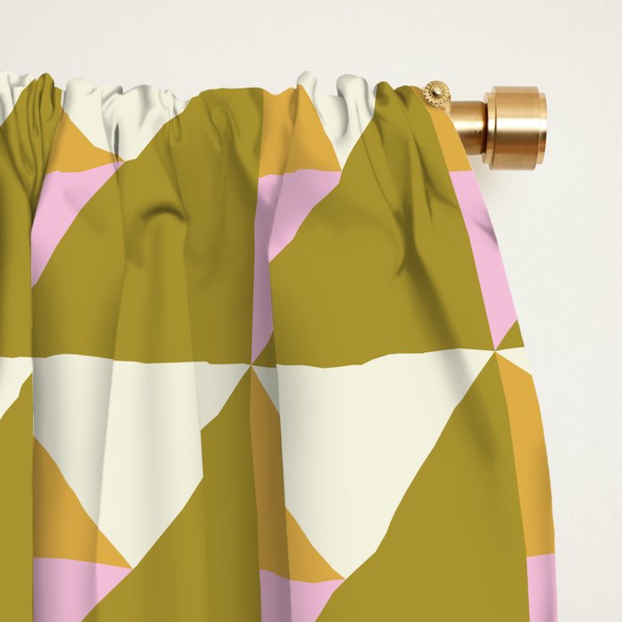 Autumn Triangle Tiles Pattern Window Curtain Gallery Image 2