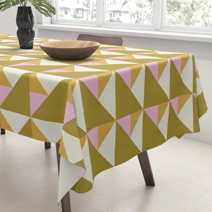 Autumn Triangle Tiles Pattern Tablecloth Gallery Image 3