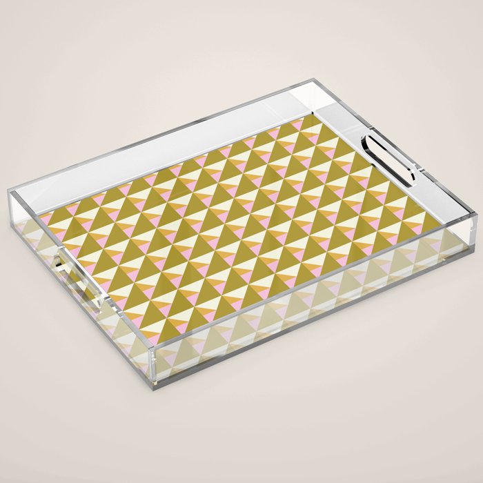 Autumn Triangle Tiles Pattern Acrylic Tray Gallery Image 1