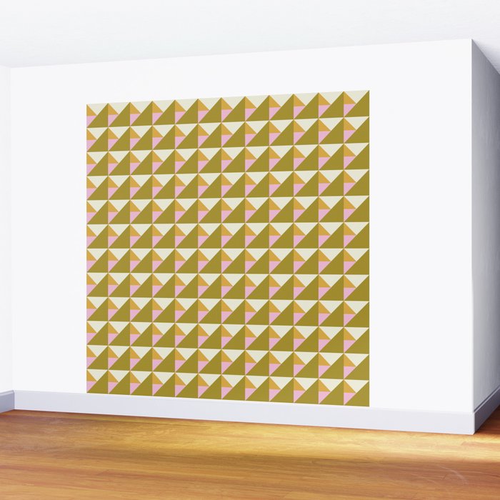 Autumn Triangle Tiles Pattern Wall Mural Gallery Image 2