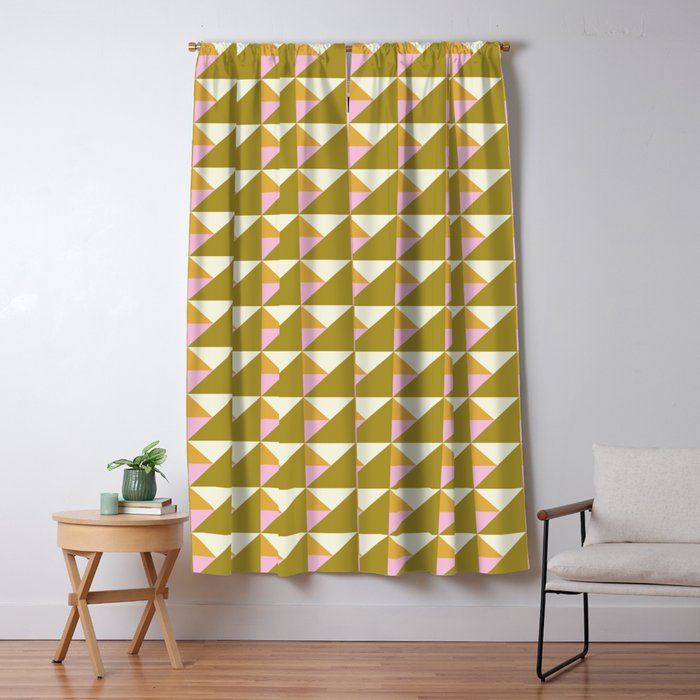 Autumn Triangle Tiles Pattern Window Curtain Gallery Image 5