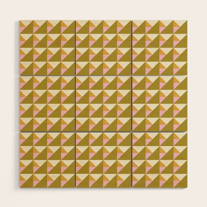 Autumn Triangle Tiles Pattern Wood Wall Art Gallery Image 1