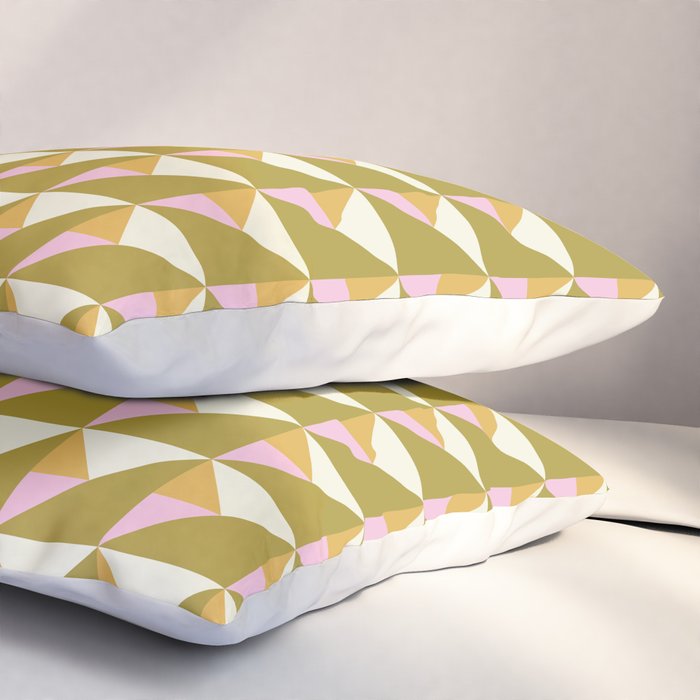 Autumn Triangle Tiles Pattern Pillow Sham Gallery Image 3