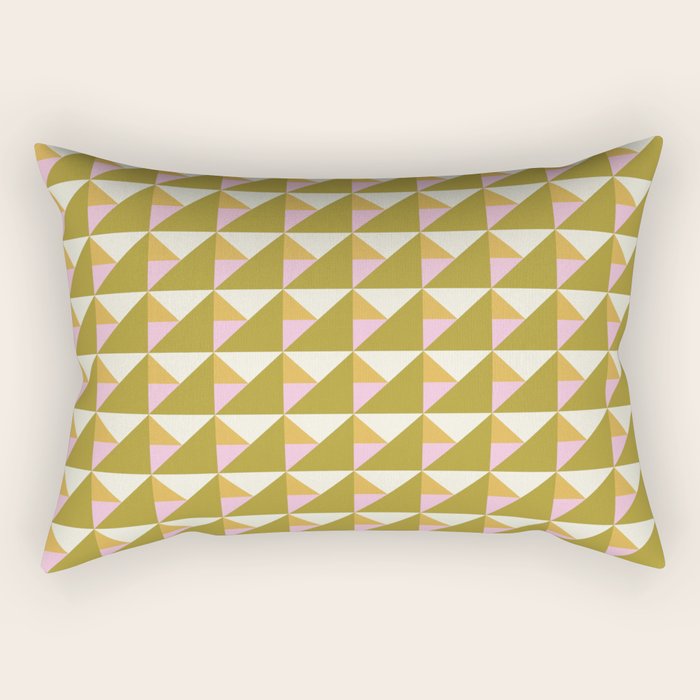 Autumn Triangle Tiles Pattern Rectangular Pillow Gallery Image 2