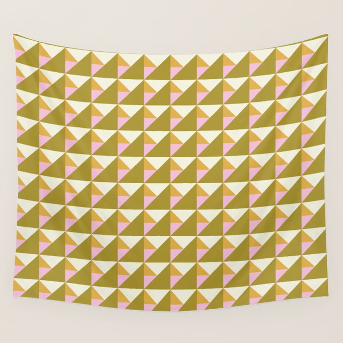 Autumn Triangle Tiles Pattern Wall Tapestry Gallery Image 1
