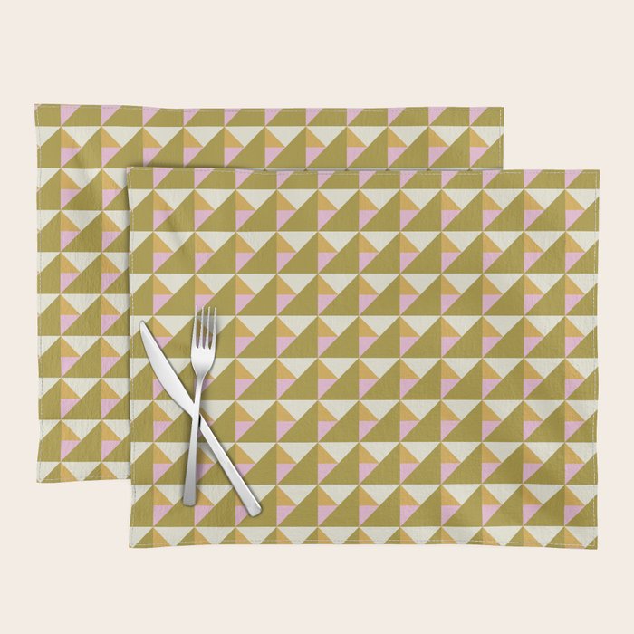 Autumn Triangle Tiles Pattern Placemat Gallery Image 1