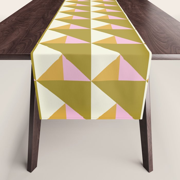 Autumn Triangle Tiles Pattern Table Runner Gallery Image 1