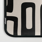 Retro Mid Century Modern Abstract Pattern 735 Black and Linen White Laptop Sleeve Gallery Image 3